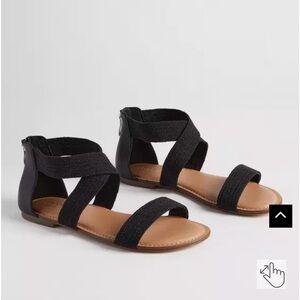 Torrid Black Elastic Strap Sandals
